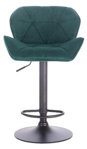 HR111W Sötétzöld modern velúr szék fekete lábbal