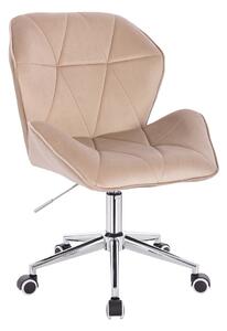 HR212K Latte modern velúr szék krómozott lábbal