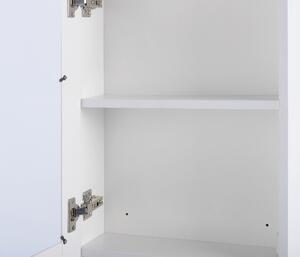 Fehér És Ezüst Fali Fürdőszoba Szekrény LED Tükörrel 40 x 60 cm MALASPINA