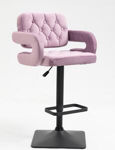 HR8403KW Halványlila modern velúr szék fekete lábbal