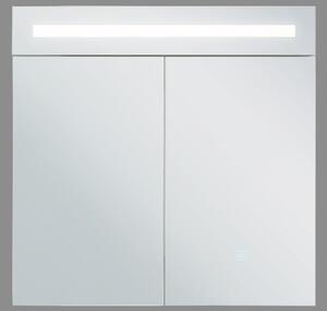 Fehér Fali Fürdőszoba Szekrény LED Tükörrel 60 x 60 cm JARAMILLO