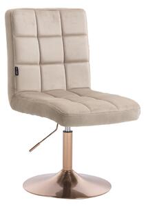 HR7009N Latte modern velúr szék arany lábbal