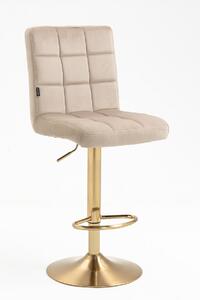 HR7009W Latte modern velúr szék arany lábbal