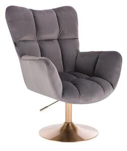 HR650N Grafit modern velúr szék arany lábbal