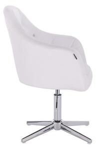 HC830 Fehér modern műbőr szék krómozott lábbal