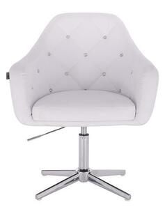 HC830 Fehér modern műbőr szék krómozott lábbal