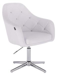HC830 Fehér modern műbőr szék krómozott lábbal