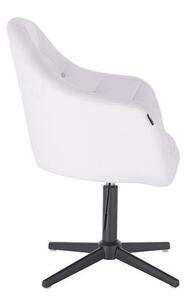 HC830 Fehér modern műbőr szék fekete lábbal
