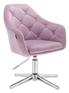 HR831CROSS Halványlila modern velúr szék