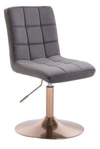 HR7009N Grafit modern velúr szék arany lábbal