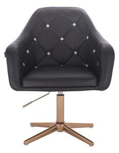 HC830 Fekete modern műbőr szék arany lábbal