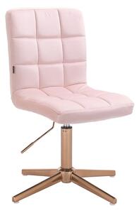 HR7009CROSS Púderrózsaszín modern velúr szék arany lábbal