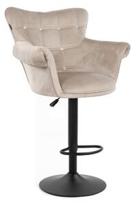 HR804CW Latte modern velúr szék fekete lábbal