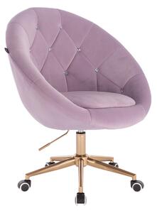 HR8516CK Halványlila modern velúr szék arany lábbal