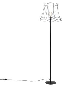 Fekete állólámpa Granny Frame árnyékolóval fekete 45 cm - Simplo