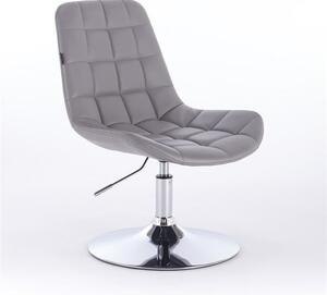 HR590N Szürke modern műbőr szék krómozott lábbal