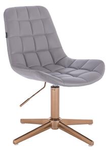 HR590CROSS Szürke modern műbőr szék arany lábbal