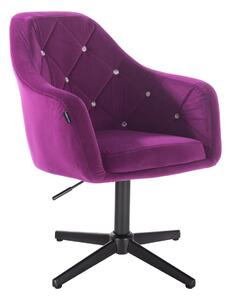 HR830CCROSS Fukszia modern velúr szék fekete lábbal
