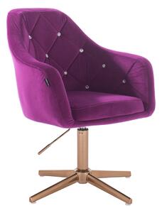 HR830CCROSS Fukszia Modern Velúr Szék Arany lábbal