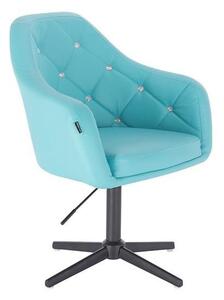 HR830 Türkiz modern műbőr szék fekete lábbal