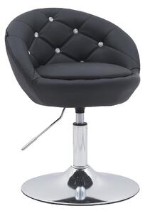 HC948N Fekete Modern Műbőr Szék Krómozott lábbal