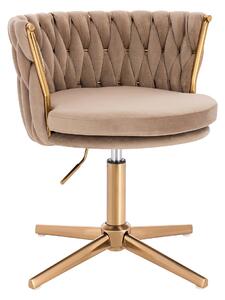 HR450CROSS Latte Modern Velúr Szék Arany lábbal