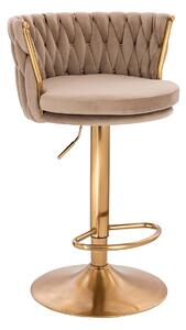HR450W Latte Modern Velúr Szék Arany lábbal