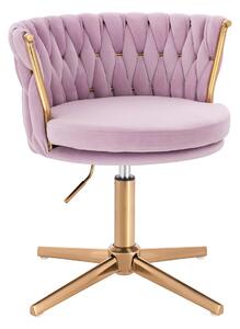 HR450CROSS Halványlila Modern Velúr Szék Arany lábbal