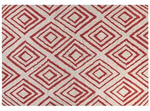 Törtfehér és piros pamutszőnyeg 160 x 230 cm HASKOY