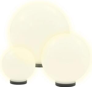 VidaXL 3 db-os LED gömblámpa-szett 20 / 30 / 40 cm PMMA