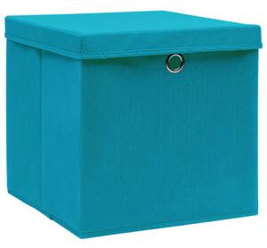 VidaXL 10 db babakék fedeles tárolódoboz 28 x 28 x 28 cm