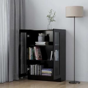 VidaXL fekete szerelt fa vitrinszekrény 82,5 x 30,5 x 115 cm