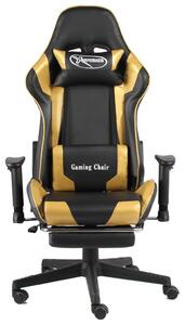 VidaXL aranyszínű PVC forgó gamer szék lábtartóval