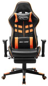 VidaXL fekete és narancssárga műbőr gamer szék lábtámasszal