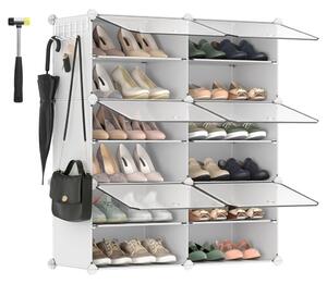 Cipőtároló doboz 6 rekeszes tárolódoboz, fehér 82x32x92cm
