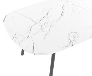 Fekete és fehér márványhatású dohányzóasztal 100 x 60 cm BIDDLE