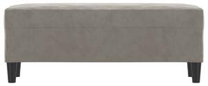 VidaXL világosszürke bársony pad 100 x 35 x 41 cm