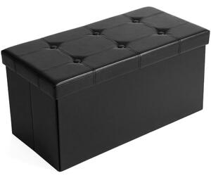 Tárolópad kényelmes üléssel fekete 76 x 38 x 38 cm BC FUR1621-1