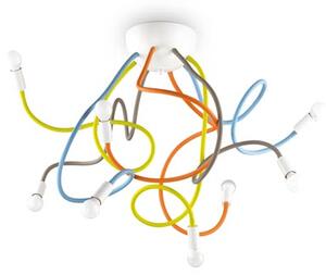 Ideal Lux Multiflex színes-fehér gyerek mennyezeti lámpa (IDE-159010) E14 8 izzós IP20