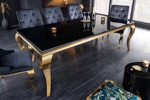 Design étkezőasztal Rococo 200 cm fekete / arany
