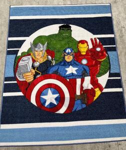 Marvel Bosszúállók gyerekszőnyeg – A gyerekek kedvenc Marvel hősei a szobában 80x150 kék