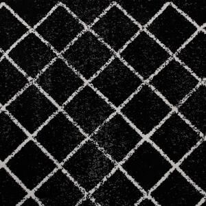 KONDELA Szőnyeg, fekete/minta, 57x90 cm, MATES TYP 1