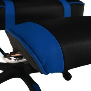 KONDELA Irodai/gamer szék, kék/fekete, GUNNER