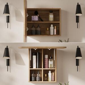 Vicco Zino fürdőszobai tükörszekrény, arany tölgy, 60 cm, polcokkal