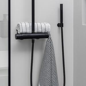 Fekete-fehér textil fürdőszobai kilépő 50x80 cm Grid – Mette Ditmer Denmark