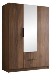 Gardróbszekrény Closico Calvron II, Laminált forgácslap, 216x150x60cm, Dió, Fekete