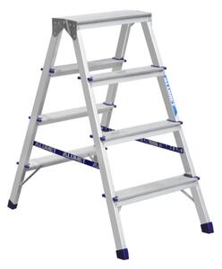 Alumet AD 7204 alumínium kétoldalas lépcső, 2 x 4 fokkal, 81 cm