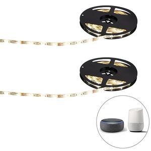 2 db intelligens LED szalag készlet RGBW 5 méter 24W meghajtóval