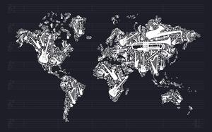 Tapéta zenei világtérkép