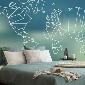 Öntapadó tapéta stilizált világtérkép